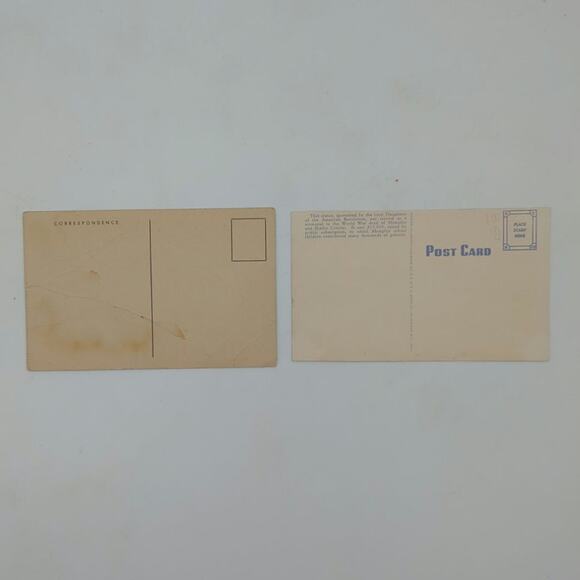 Vintage Lot of 2 Unused Post Cards Military Dough Boy Statue Memphis Red Cross - Picture 2 of 3